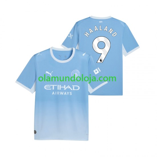 Camisola Manchester City Erling Haaland 9 Homem Equipamento Primeiro 2026-2027 Manga Curta